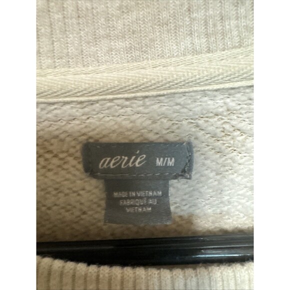 Aerie Sweatshirt Size M Leopard Animal Print Quilted Design On Front Oversized - Picture 7 of 10